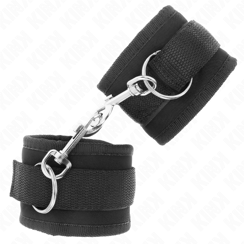 KINK - NYLON BIND-HANDHANDFESSELN MIT KLETTVERSCHLUSS, SCHWARZ, MODELL 2, VERSTELLBAR, 18-35 CM X 6 CM – Bild 3