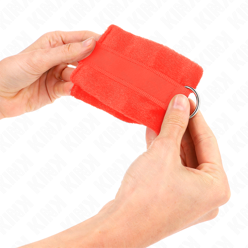 KINK - BEGINNER PELZHANDMANSCHETTEN ROT 30 X 7 CM – Bild 4