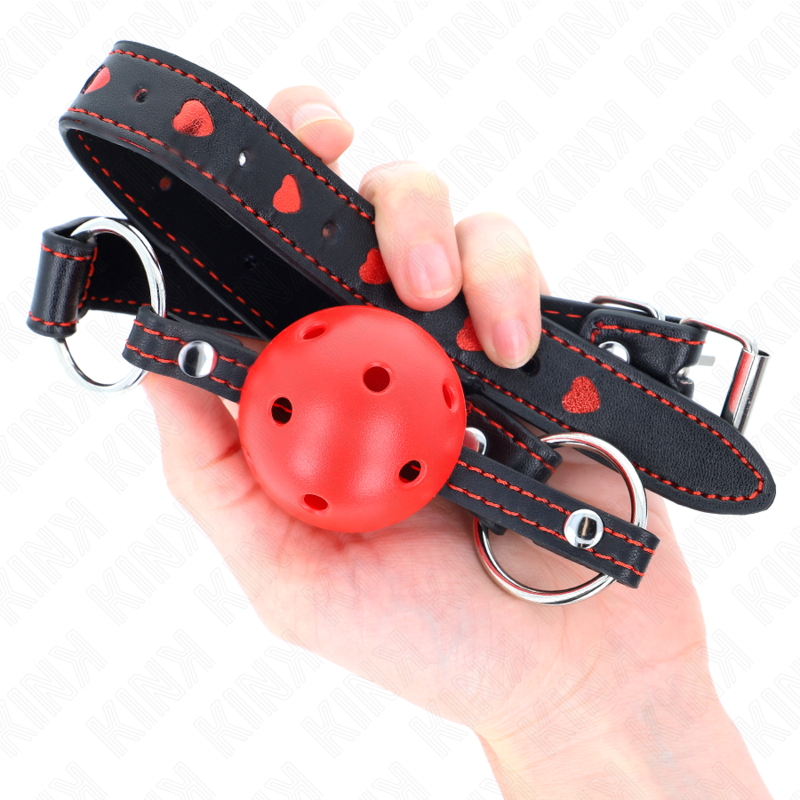 KINK - HOHLHARTER ROTER BALLKNEBEL MODELL 2 65 x 2,5 CM – Bild 3