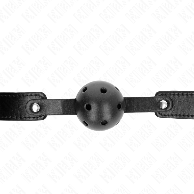 KINK - SCHWARZER ATMUNGSAKTIVER BALL 4,5 CM Knebel 65 x 2,5 CM – Bild 3