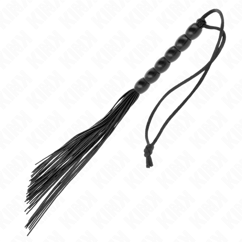 KINK - MINI SILIKONPEITSCHE MIT 6 SCHWARZEN PERLEN 26 CM – Bild 4