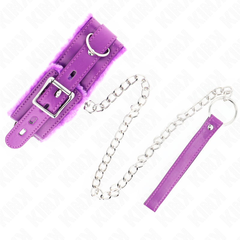 KINK - HALSBAND MIT LEINE 65 CM MIT EINSCHRÄNKUNGEN LILA 36-42 CM X 5,5 CM – Bild 4