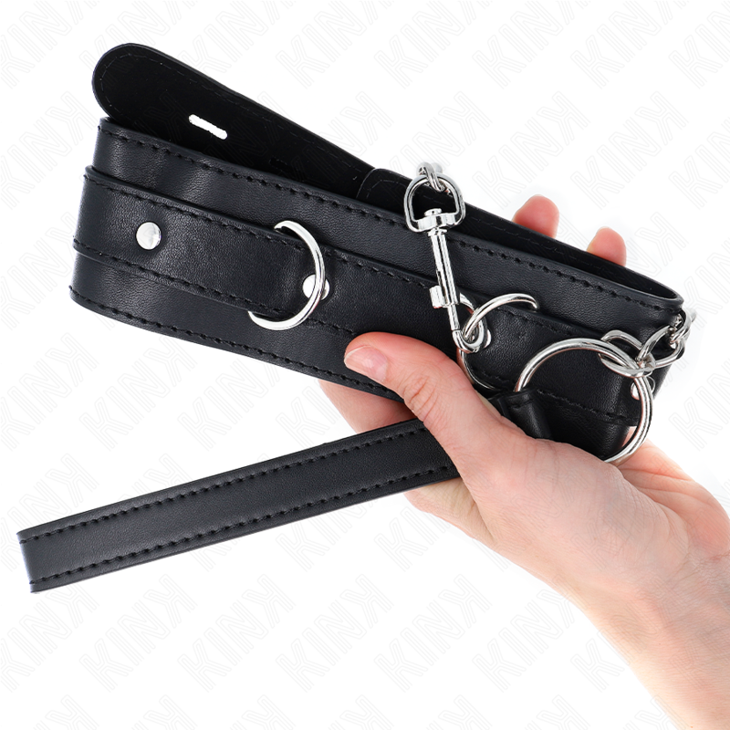 KINK - HALSBAND MIT GÜRTEL 65 CM MIT RIEMEN SCHWARZ 54 X 4,5 CM – Bild 3