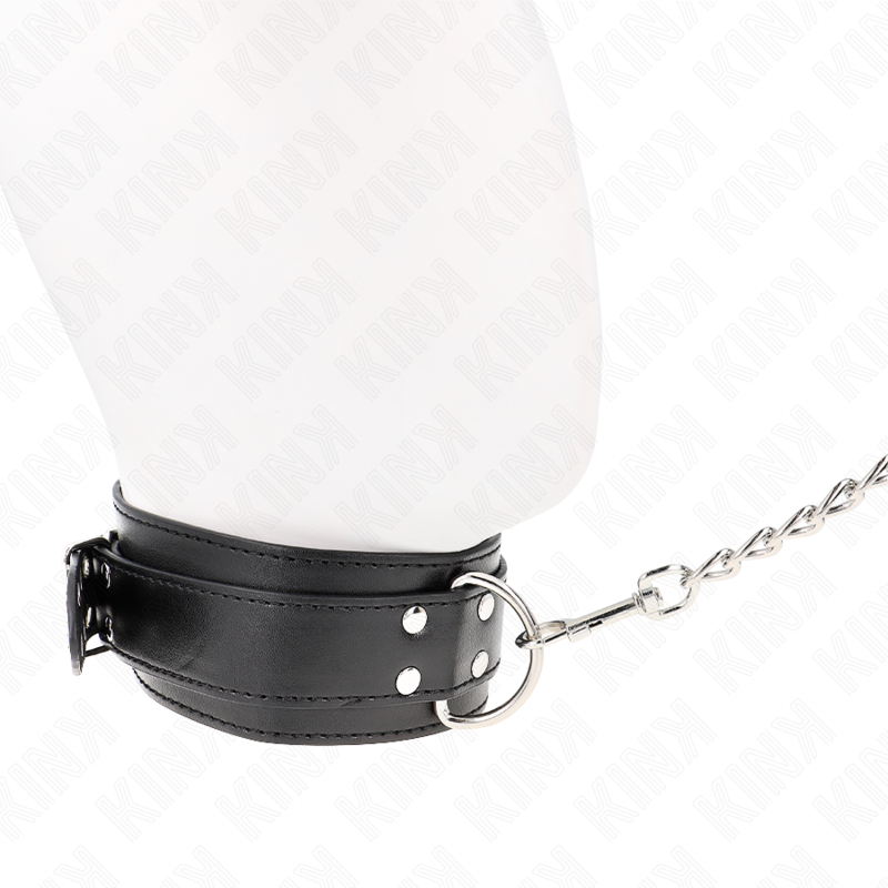 KINK - HALSKETTE MIT RIEMEN 65 CM SILBER SCHNALLEN VERSTELLBAR 33-46 CM X 5,5 CM – Bild 3