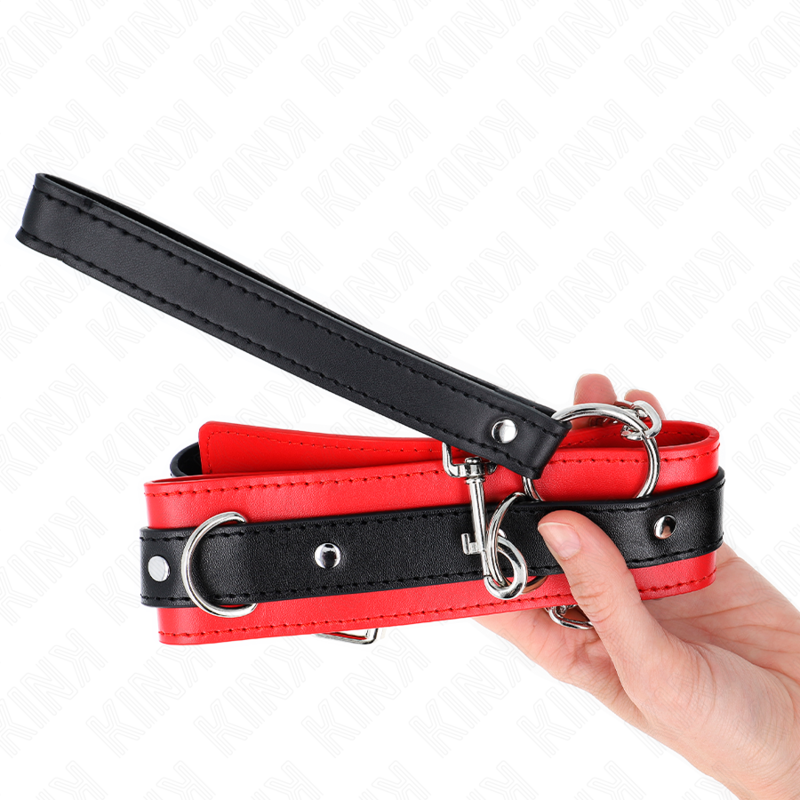 KINK - BASISMODELL HALSBAND MIT LEINE 65 CM MODELL 3 ROT 53 X 5 CM – Bild 3