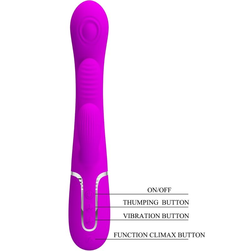 PRETTY LOVE - SHANIA TRIPLE RABBIT VIBRATOR MULTIFUNKTIONS-ROSA – Bild 3