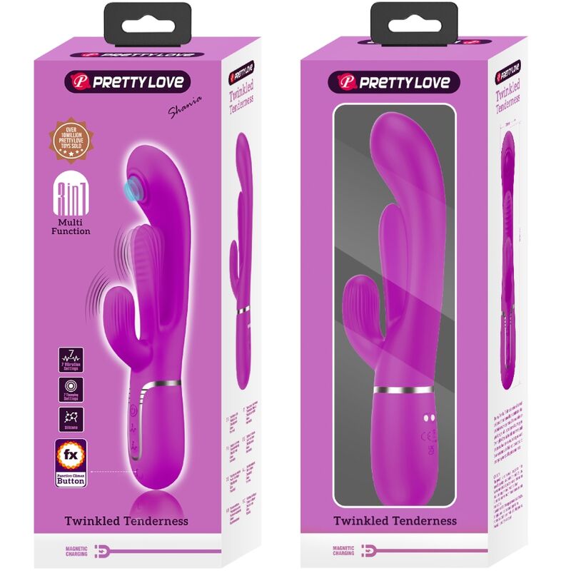 PRETTY LOVE - SHANIA TRIPLE RABBIT VIBRATOR MULTIFUNKTIONS-ROSA – Bild 5