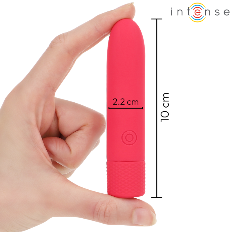 INTENSE - SYMONE USB WIEDERAUFLADBARER VIBRIERENDER BULLET 8 VIBRATIONEN ROT 10 X 2,2 CM – Bild 4