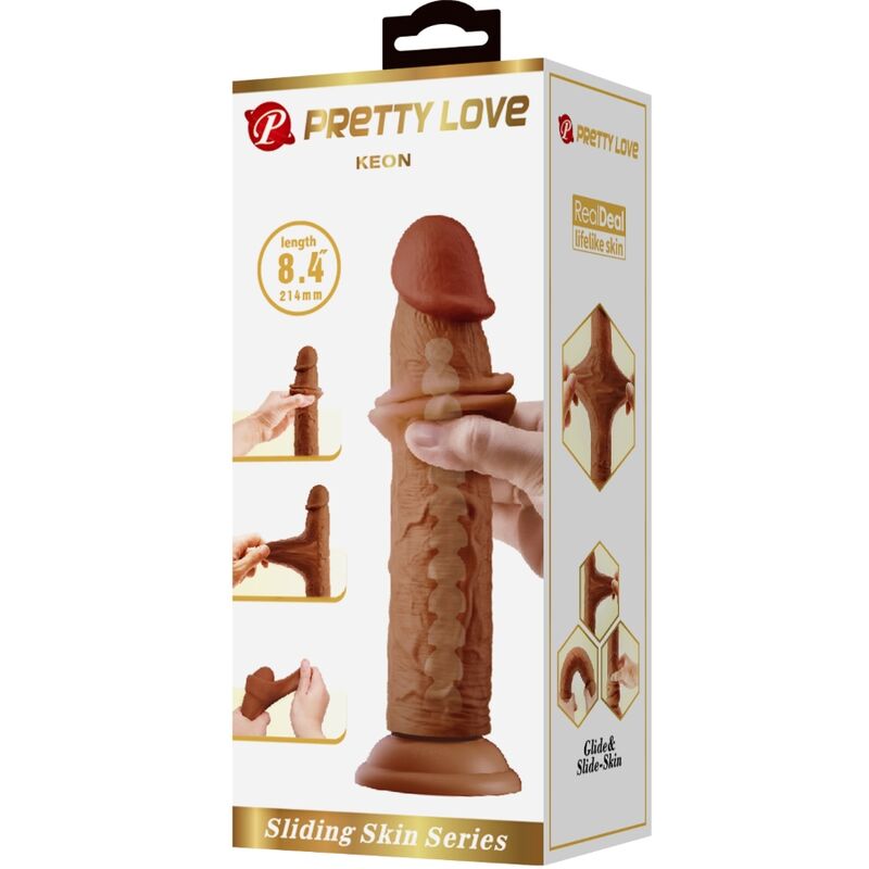 PRETTY LOVE - KEON REALISTISCHER DILDO 21 CM BRAUN – Bild 7