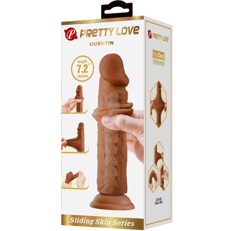 PRETTY LOVE - QUENTIN REALISTISCHER DILDO 18 CM BRAUN – Bild 4