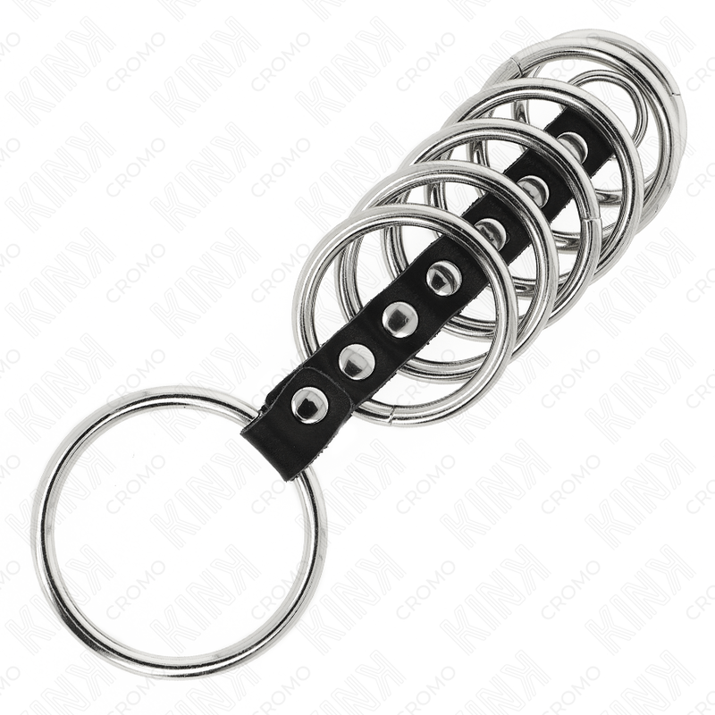 KINK - 7 PENISRINGE AUS METALL 3,2 CM BIS 5 CM DURCH LEDER VERBUNDEN – Bild 3