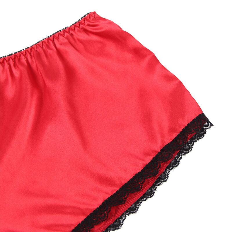 SUBBLIME - 953898 NACHTHEMD + HÖSCHEN AUS SEIDE UND SPITZE ROT S/M – Bild 14