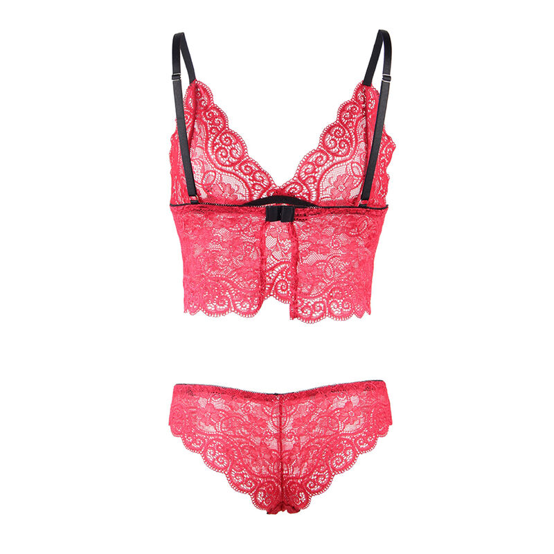 SUBBLIME - 953898 NACHTHEMD + HÖSCHEN AUS SEIDE UND SPITZE ROT S/M – Bild 16