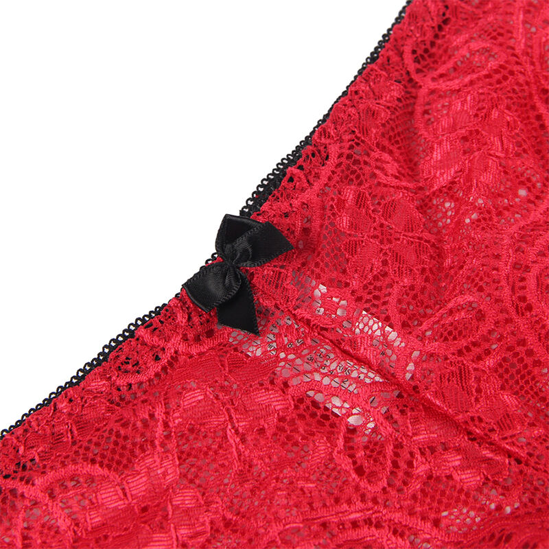 SUBBLIME - 953904 NACHTHEMD + HÖSCHEN AUS SEIDE UND SPITZE ROT L/XL – Bild 7