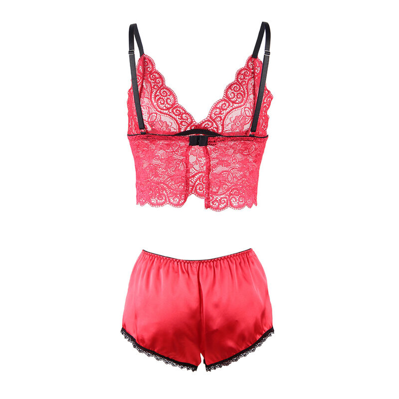 SUBBLIME - 953904 NACHTHEMD + HÖSCHEN AUS SEIDE UND SPITZE ROT L/XL – Bild 9