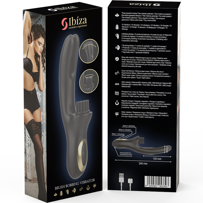 IBIZA - HI-TECH RABITT BRUSHING MEHRZELLEN-KLITORIAL- UND DOPPELWELLENVIBRATOR – Bild 6