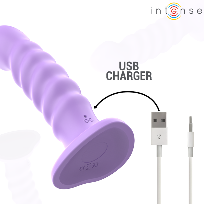 INTENSE - BRENDA VIBRATOR GRÖSSE M SPIRALENDESIGN 10 VIBRATIONEN LILA FERNBEDIENUNG – Bild 5