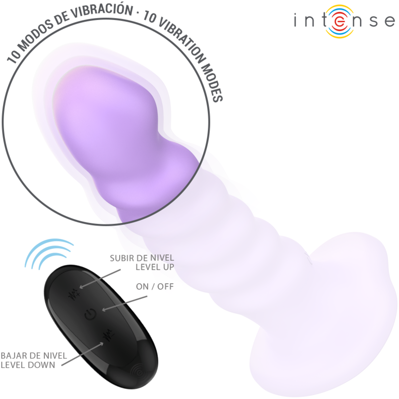 INTENSE - BRENDA VIBRATOR GRÖSSE M SPIRALENDESIGN 10 VIBRATIONEN LILA FERNBEDIENUNG – Bild 3