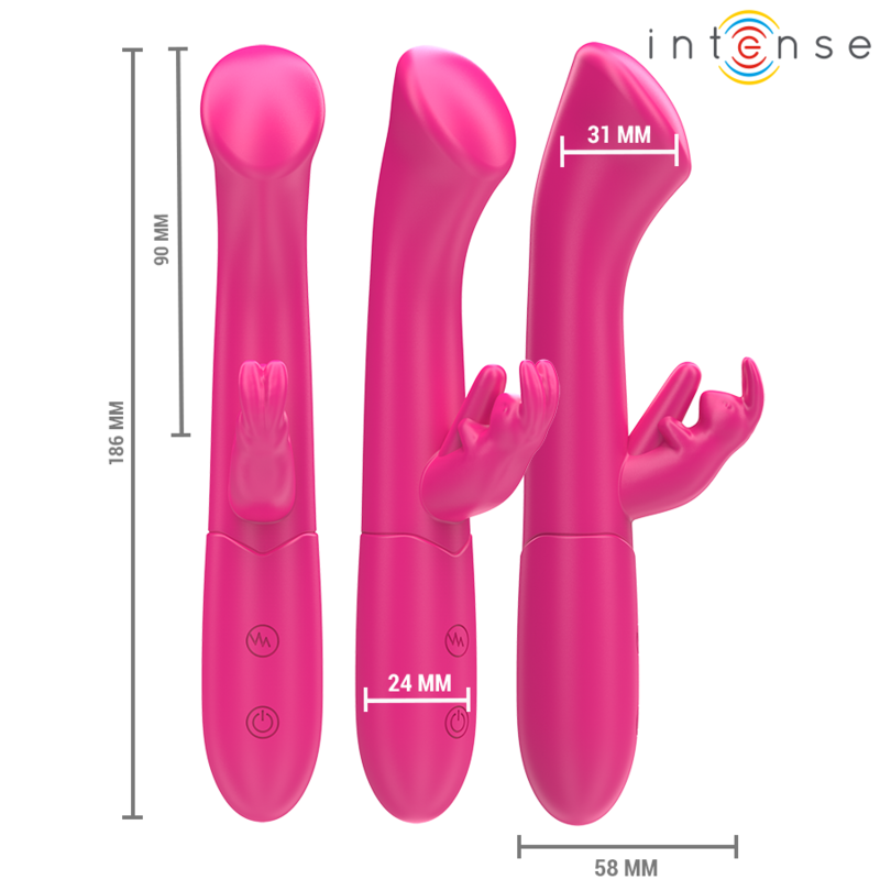 INTENSE - JULIETA RABBIT VIBRATOR 18,6 CM 10 VIBRATIONEN ROSA – Bild 3