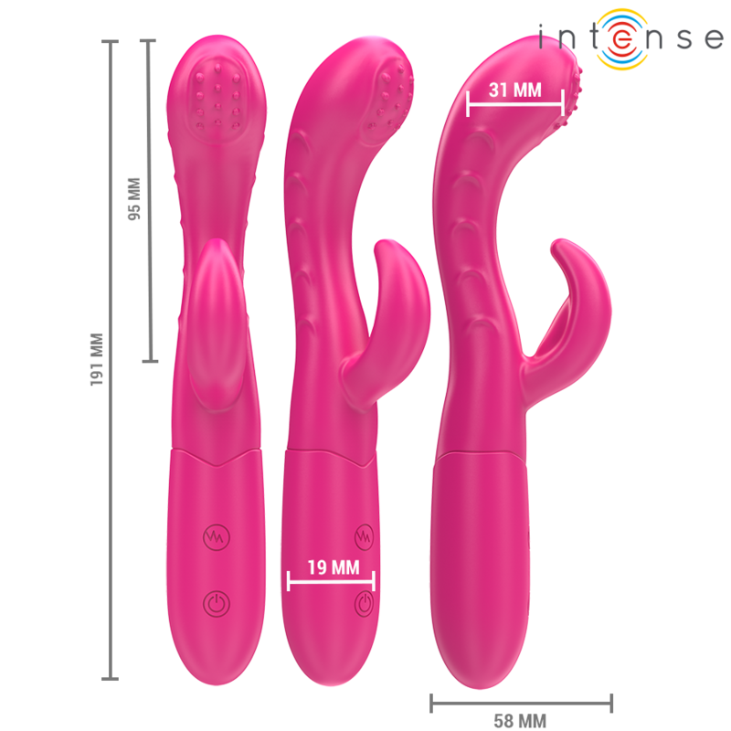 INTENSE - AMARA VIBRATOR MIT STIMULIERENDER ZUNGE 10 VIBRATIONEN ROSA – Bild 3