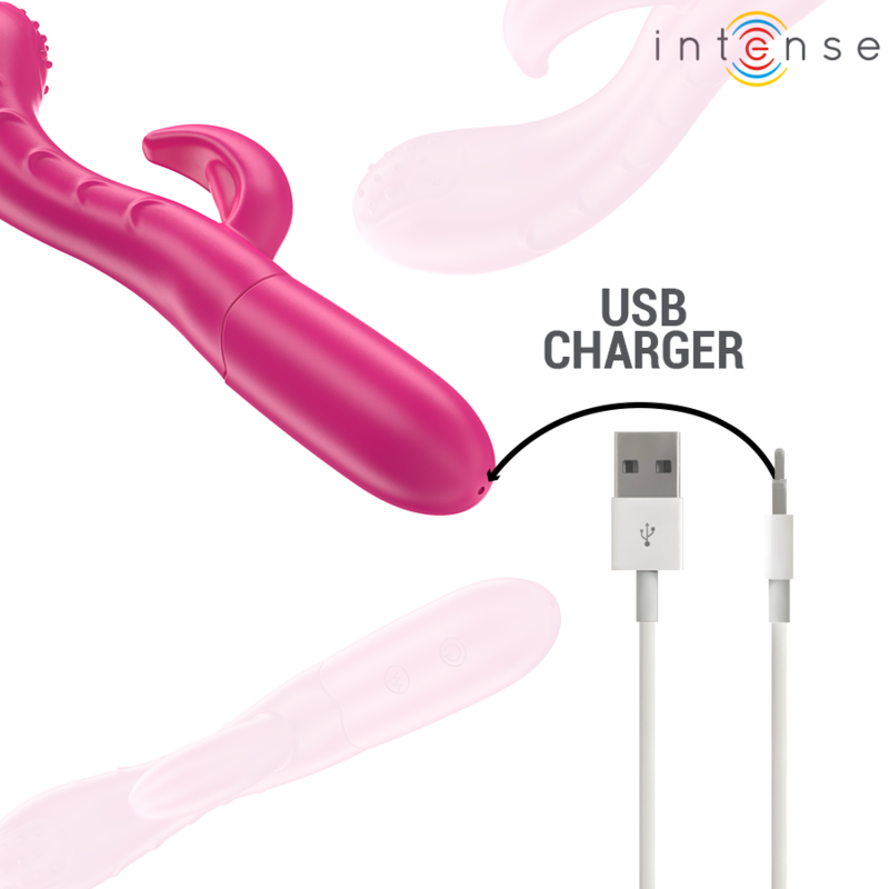 INTENSE - AMARA VIBRATOR MIT STIMULIERENDER ZUNGE 10 VIBRATIONEN ROSA – Bild 5