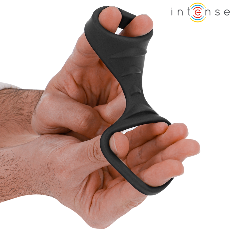 INTENSE - THEO DOPPELTER PENISRING AUS SILIKON SCHWARZ MODELL 3 – Bild 3