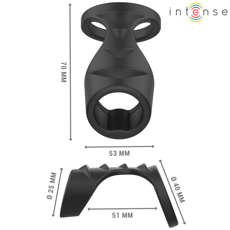 INTENSE - THEO DOPPELTER PENISRING AUS SILIKON SCHWARZ MODELL 3 – Bild 5