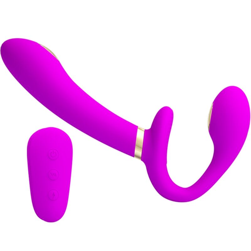PRETTY LOVE - THUNDERBIRD DOPPELTER STRAP-ON-VIBRATOR MIT FERNBEDIENUNG LILA – Bild 4
