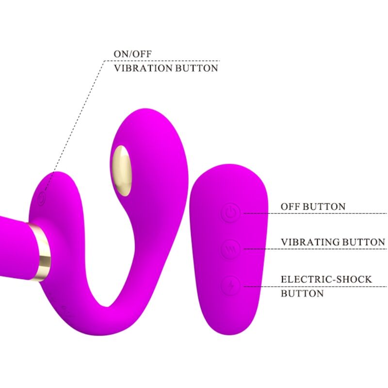 PRETTY LOVE - THUNDERBIRD DOPPELTER STRAP-ON-VIBRATOR MIT FERNBEDIENUNG LILA – Bild 6