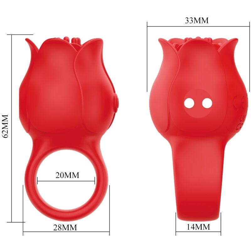 PRETTY LOVE - JAE ROSE FÖRMIGER FINGERVIBRATOR 10 VIBRATIONEN ROT – Bild 6