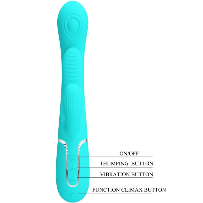 PRETTY LOVE - SHANIA TRIPLE RABBIT MULTIFUNKTIONSVIBRATOR 3 IN 1 BLAU – Bild 5