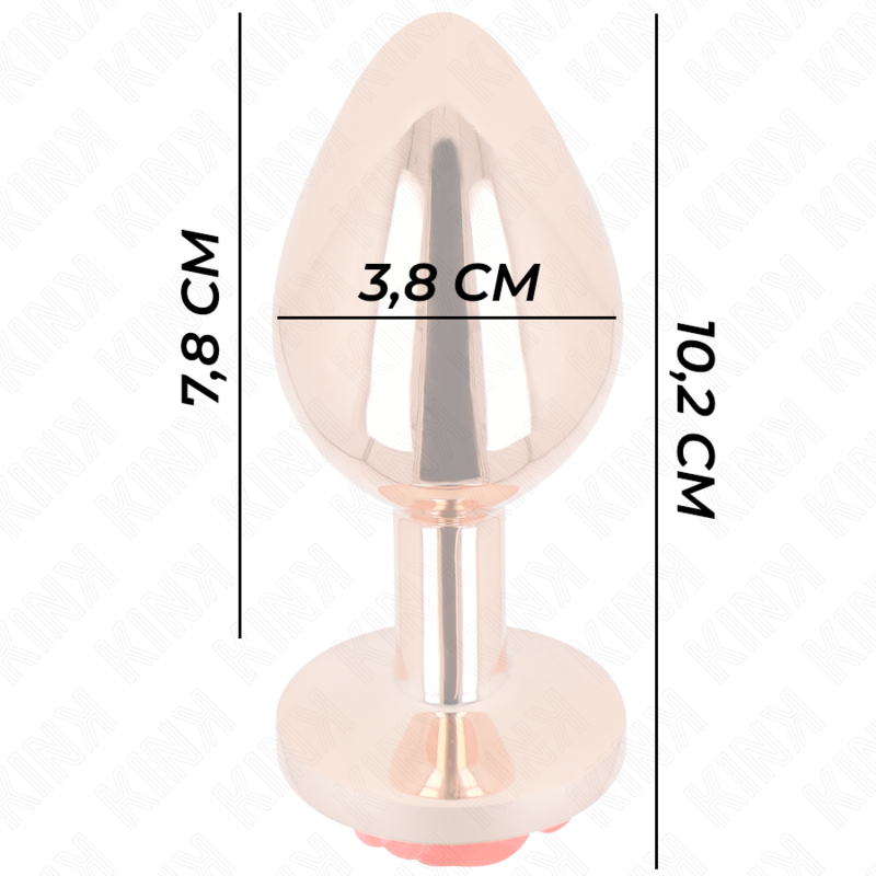 KINK - ROSA GOLDENER ANALSTECKER MIT ROTER ROSE L – Bild 4