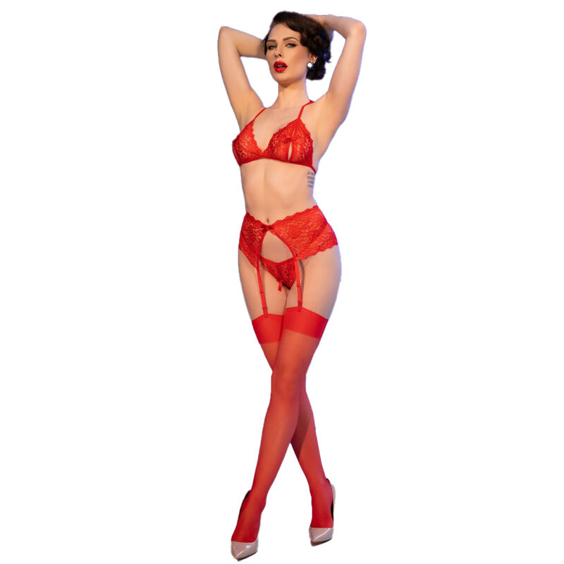 CHILIROSE - CR 4728 SET BH + STRING + STRÜMPFE SCHWARZ S – Bild 6