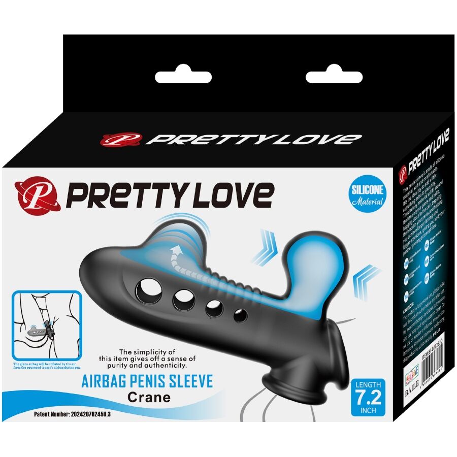 PRETTY LOVE - CRANE PENISHÜLLE MIT AIRBAG SCHWARZ – Bild 12