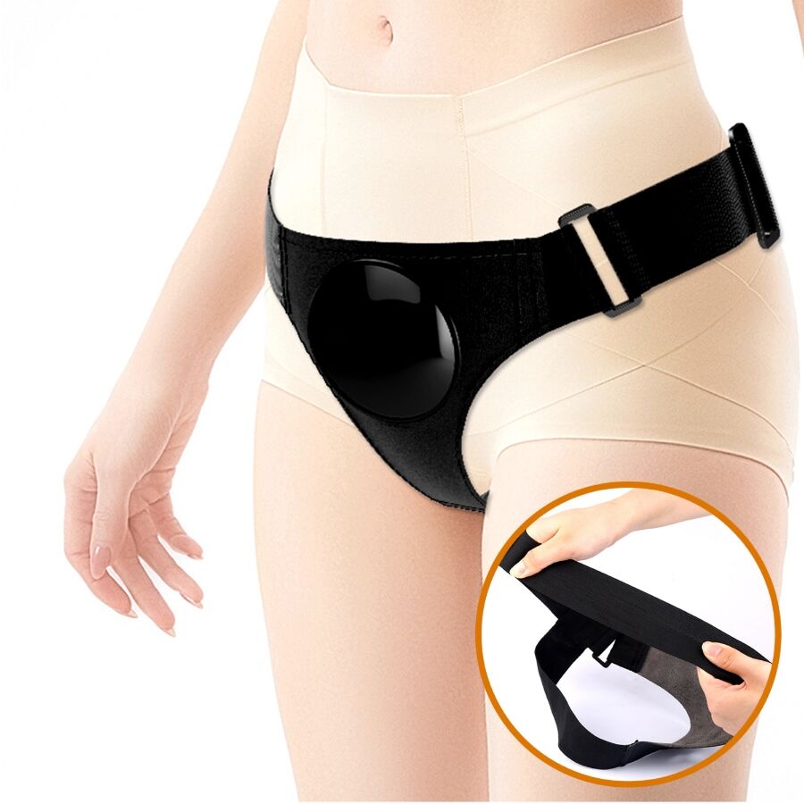 PRETTY LOVE - UNIVERSAL HARNESS SLIP MIT VIBRIERENDEM UND SQUIRTING-DILDO 15,5 CM MULATO – Bild 3