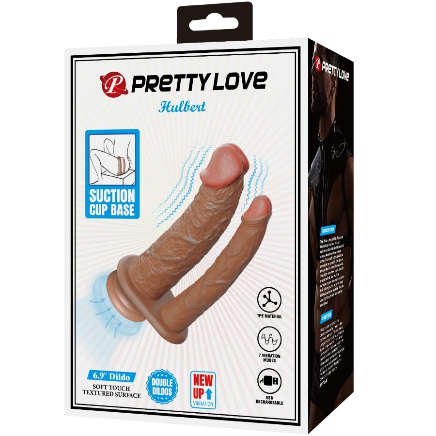 PRETTY LOVE - HULBERT DOPPELTER REALISTISCHER DILDO MIT VIBRATION MULATO – Bild 7