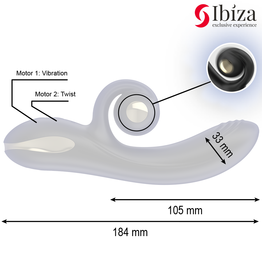 IBIZA - TWISTER VIBRATOR MIT KURVENSTIMULATOR UND VIBRO-ROTATION – Bild 3