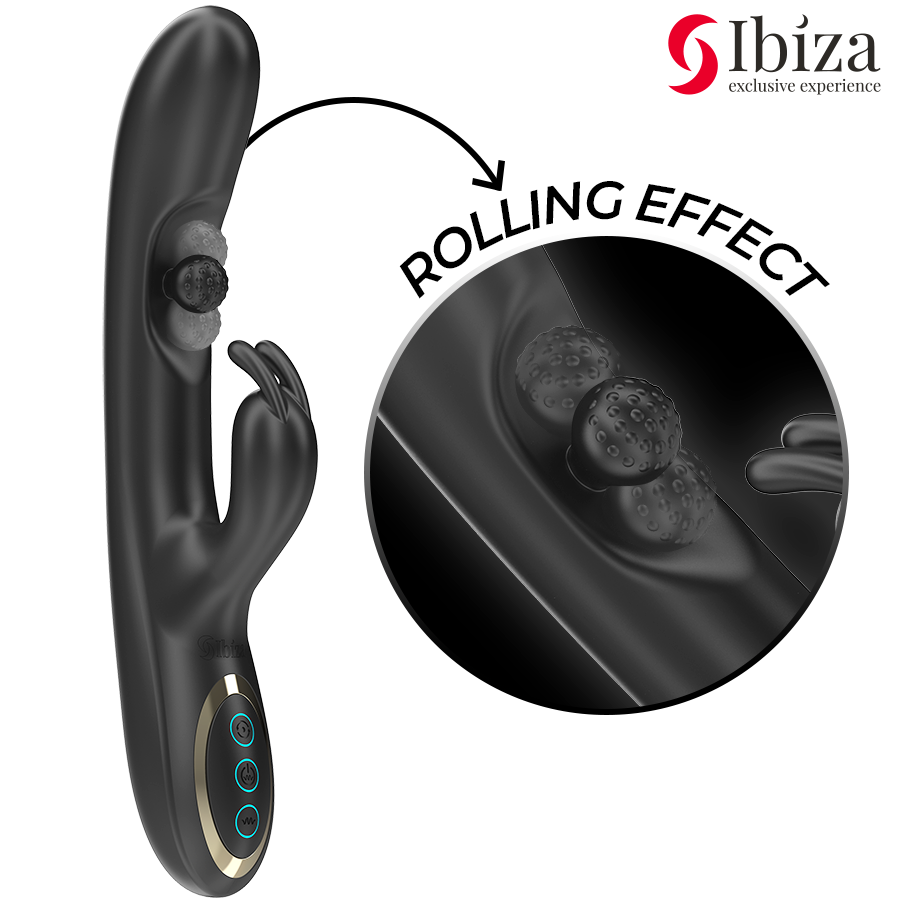 IBIZA - LEISTUNGSSTARKER RABBIT-VIBRATOR MIT MASSAGE-ROLLENPERLE – Bild 3