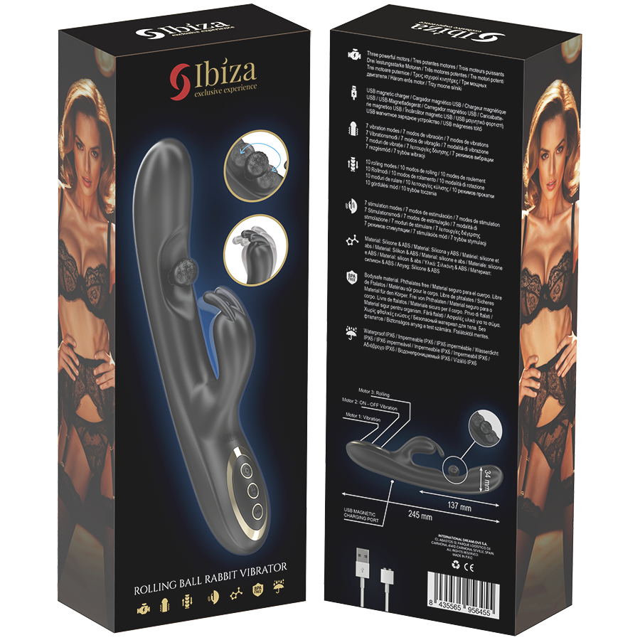 IBIZA - LEISTUNGSSTARKER RABBIT-VIBRATOR MIT MASSAGE-ROLLENPERLE – Bild 7