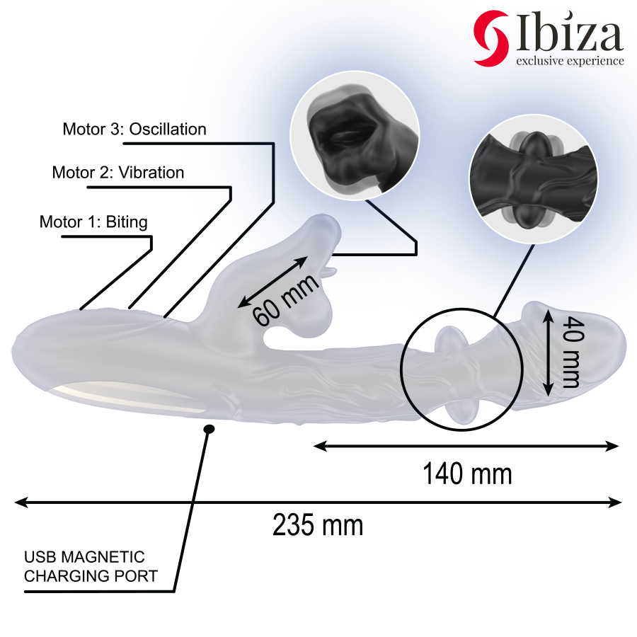 IBIZA - VIBRATOR UND KLITORIS-STIMULATOR MIT BEISS- UND ROTATIONSEFFEKT – Bild 4