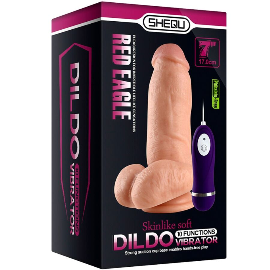 SHEQU - RED EAGLE VIBRATORDILDO MIT FERNBEDIENUNG 17 CM – Bild 6