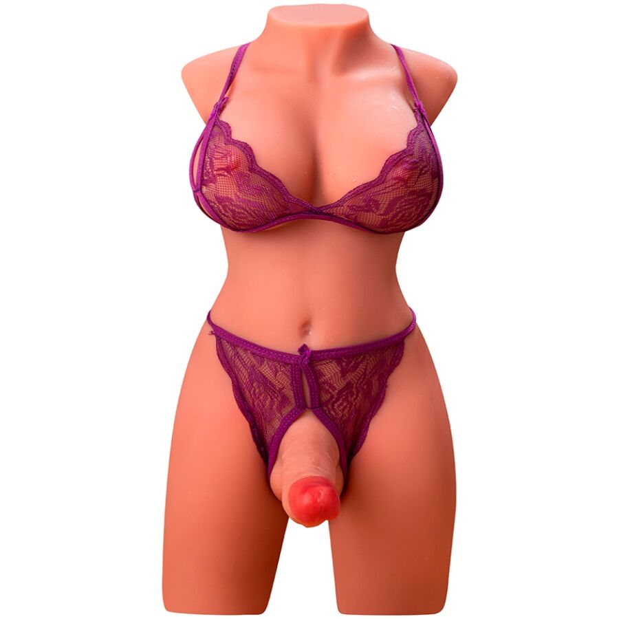 XISE - MIAH LADY BOY WEIBLICHER TORSO MIT DILDO MIT VIBRATION UND STOSSFUNKTION 55 CM – Bild 3