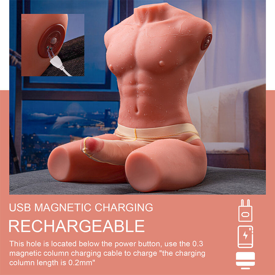 XISE – JASON HALBKÖRPER REALISTISCHER MÄNNLICHER TORSO MIT STOSS- UND VIBRATIONSMÖGLICHKEITEN 55 CM – Bild 10