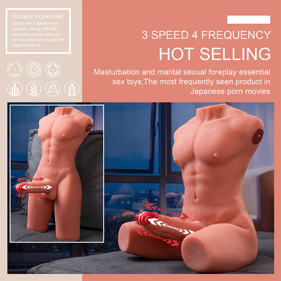 XISE – JASON HALBKÖRPER REALISTISCHER MÄNNLICHER TORSO MIT STOSS- UND VIBRATIONSMÖGLICHKEITEN 55 CM – Bild 13