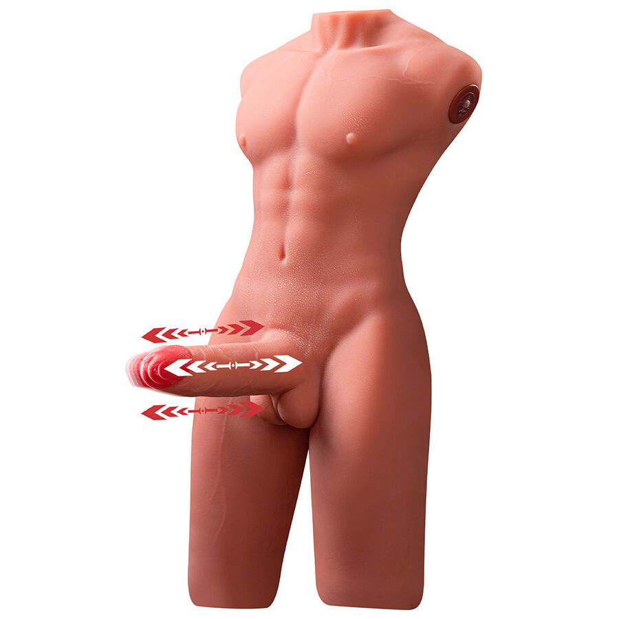 XISE – JASON HALBKÖRPER REALISTISCHER MÄNNLICHER TORSO MIT STOSS- UND VIBRATIONSMÖGLICHKEITEN 55 CM – Bild 3