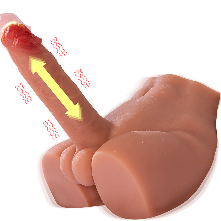 XISE - REALISTISCHER DILDO-MASTURBATOR MIT FRONTPOSITION UND STOSSFUNKTION, 17,5 CM