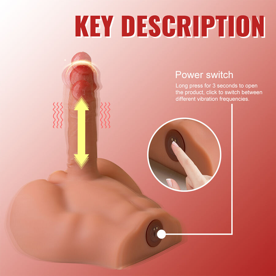 XISE - REALISTISCHER DILDO-MASTURBATOR MIT FRONTPOSITION UND STOSSFUNKTION, 17,5 CM – Bild 8