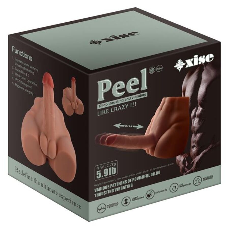 XISE - REALISTISCHER DILDO-MASTURBATOR MIT FRONTPOSITION UND STOSSFUNKTION, 17,5 CM – Bild 10