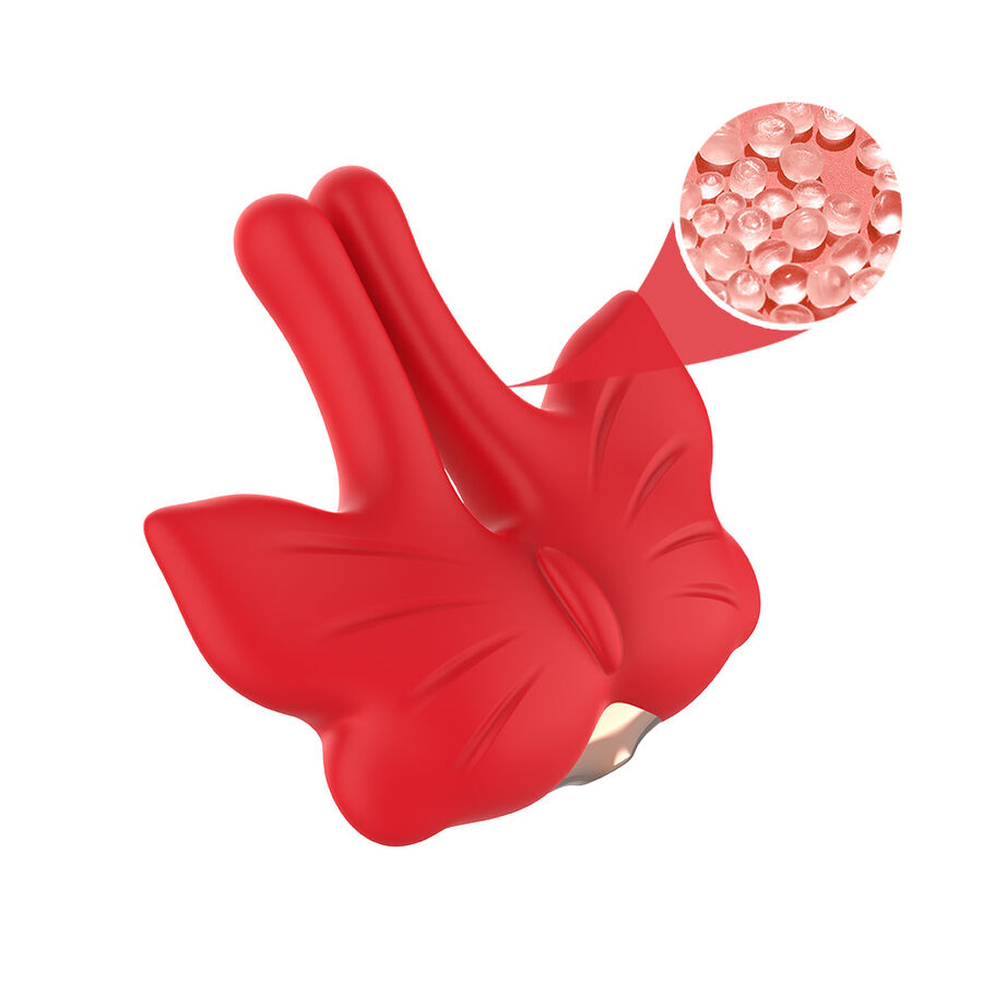ARMONY - MAGNETISCHE NIPPELKLEMMEN MIT VIBRATION SCHMETTERLINGSFORM ROT - Image 6