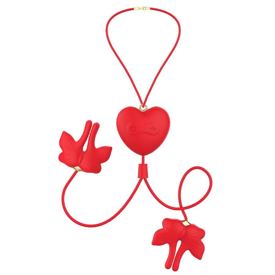 ARMONY - MAGNETISCHE NIPPELKLEMMEN MIT VIBRATION SCHMETTERLINGSFORM ROT - Image 7